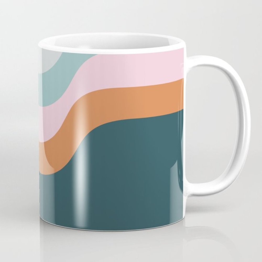 Society6 Abstract Diagonal Waves Mug